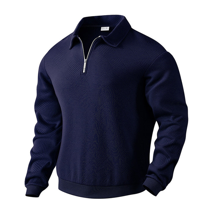 Men's fleece pullover with textured surface and modern contrast details Lisslune