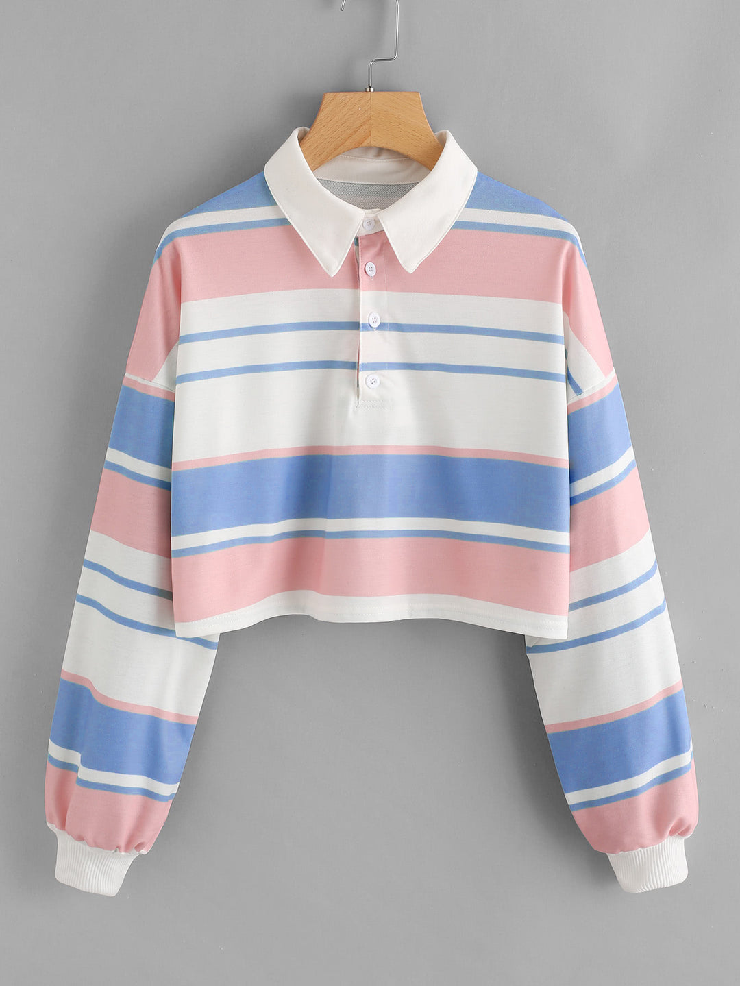 Women's polo shirt in a casual crop design with a stylish color block pattern Lisslune