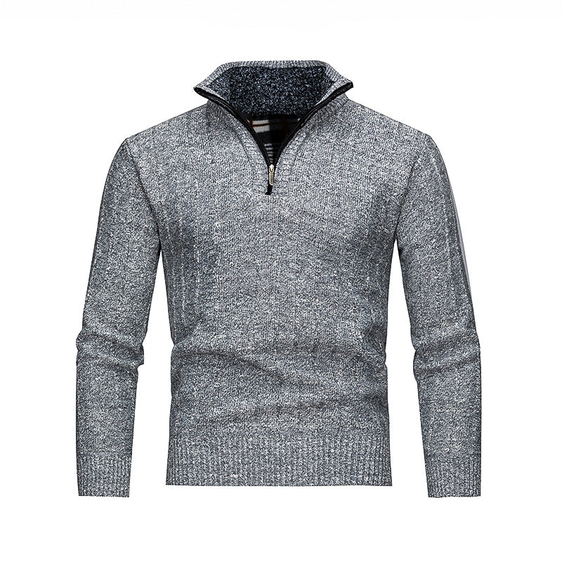 Men's Comfortable Turtleneck Sweater with Modern Zipper and Textured Design Lisslune