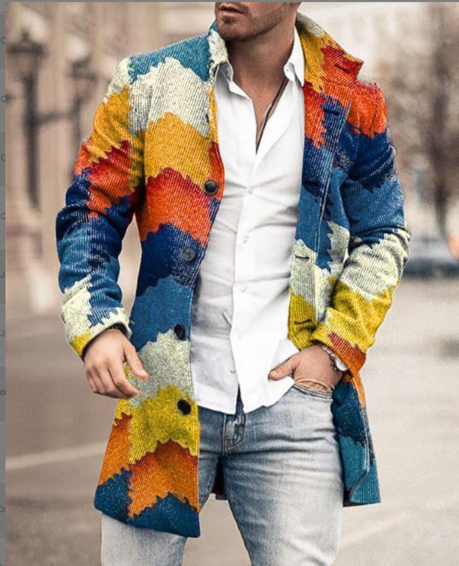 Men's wool coat in modern check design with tailored fit Lisslune