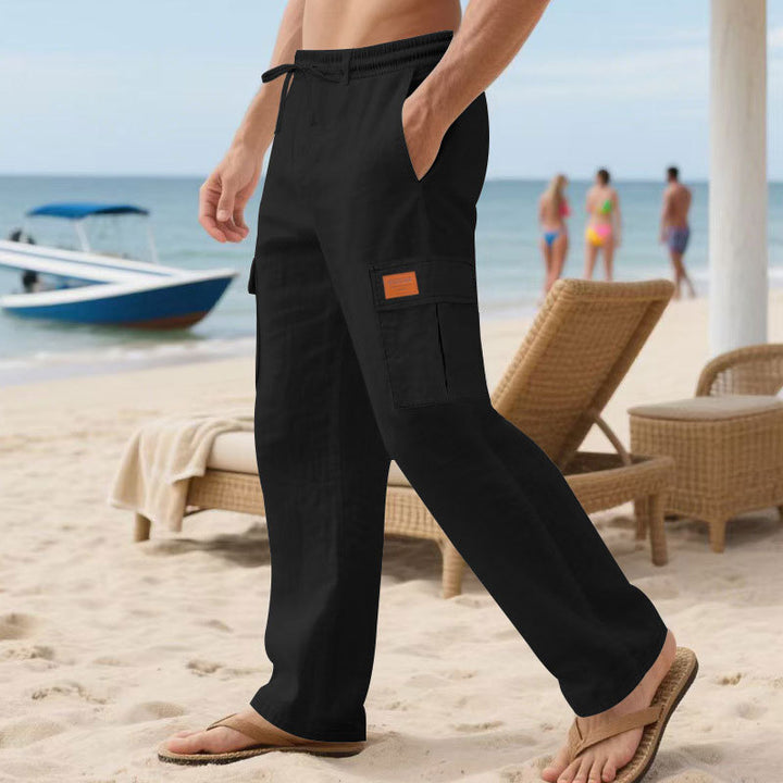 Men's cargo pants with elastic waistband and side pockets Lisslune