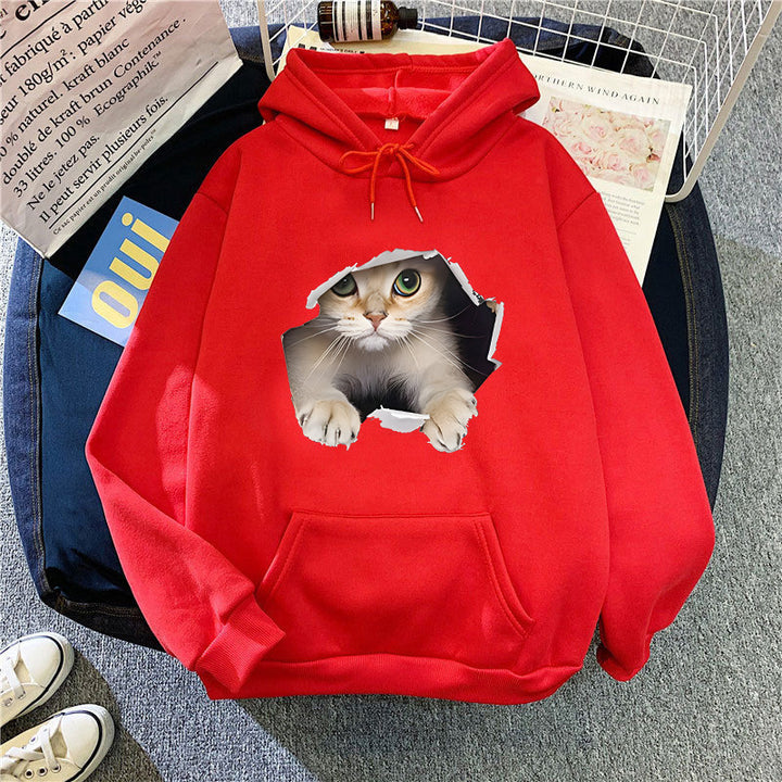 Women's hoodie with creative cat design Lisslune 1772612757