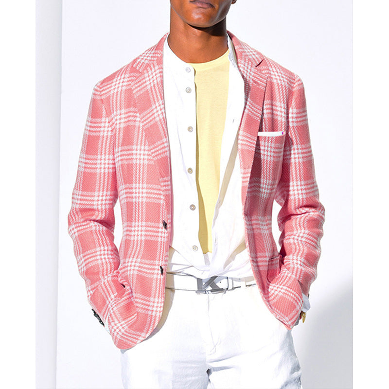 Men's modern check blazer Lisslune