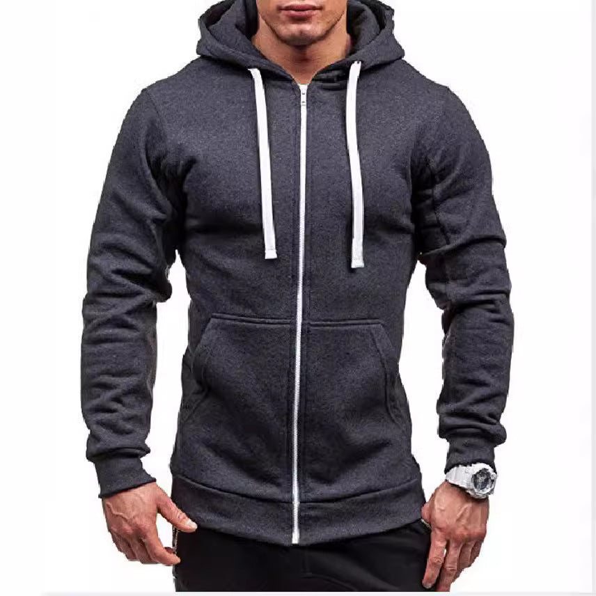 Men's Sporty Fleece Zip-Up Hoodie Lisslune