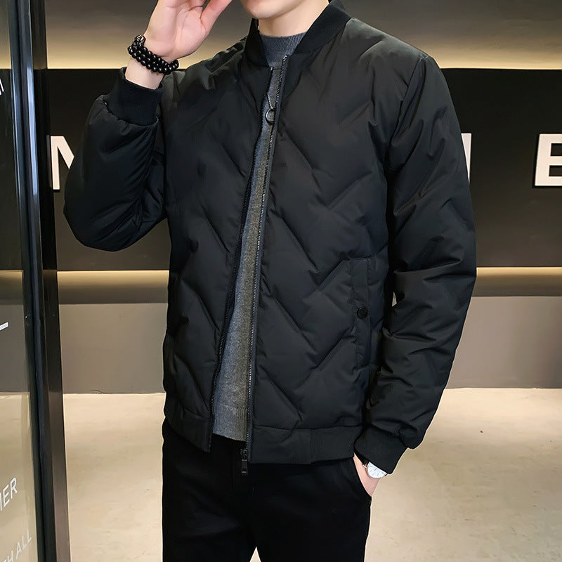 Men's quilted bomber jacket with high collar and practical pockets Lisslune