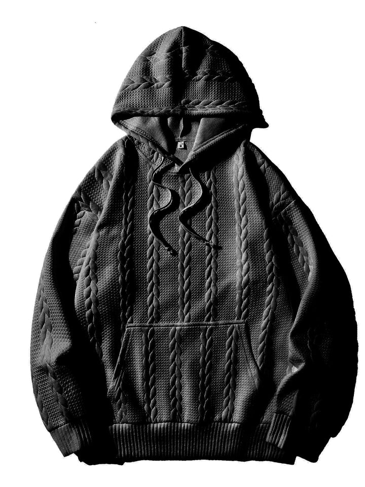 Men's Hoodie with Textured Pattern Lisslune