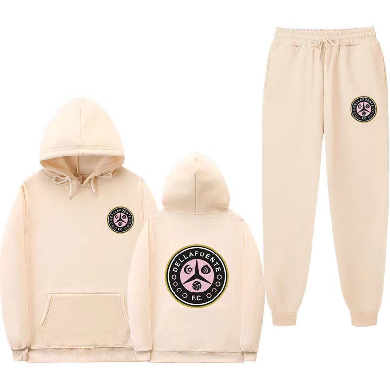Women's comfortable leisure lounge suit with kangaroo pocket and modern logo Lisslune