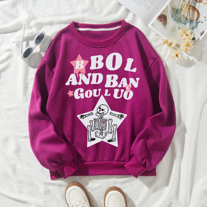 Women's casual sweatshirt with creative skeleton design Lisslune