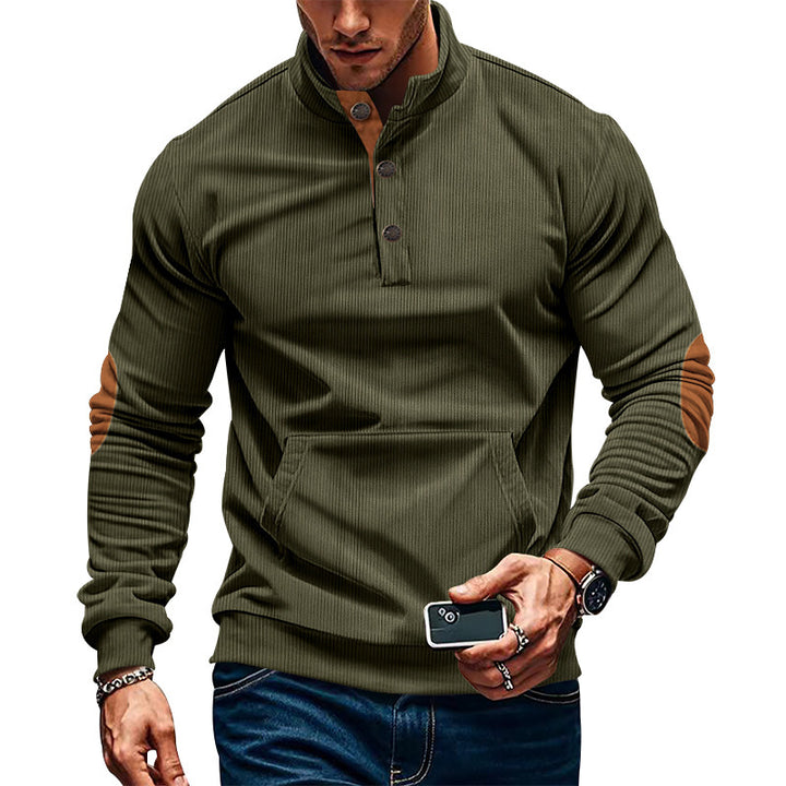 Men's stylish long-sleeve hooded shirt with modern structural design and elegant accents Lisslune