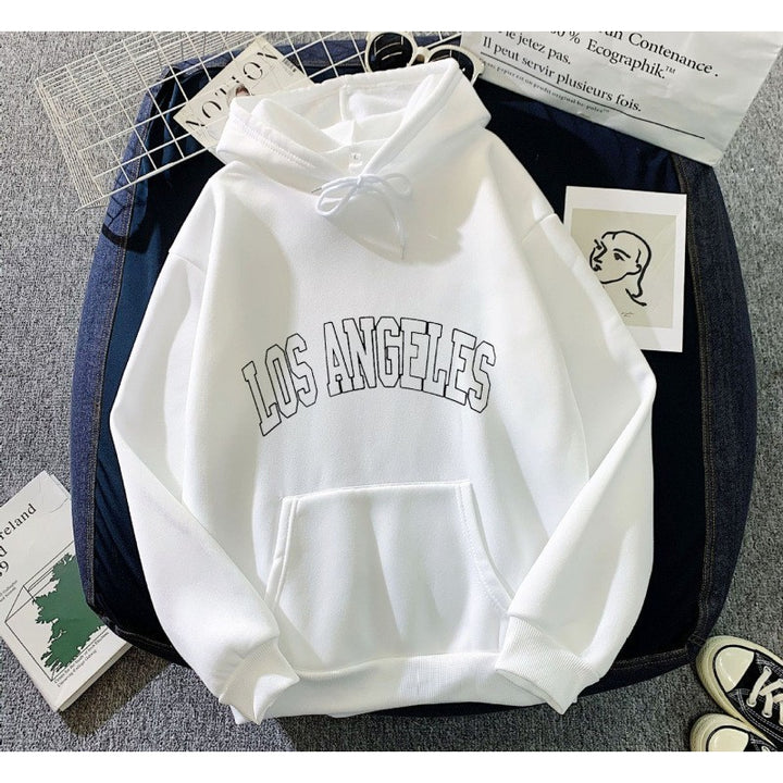 Women's hoodie with creative Los Angeles lettering Lisslune
