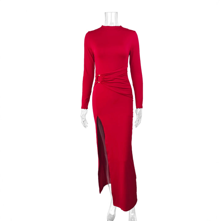 Damen Elegantes Maxikleid mit figurbetonendem Schnitt und hohem Schlitz Lisslune