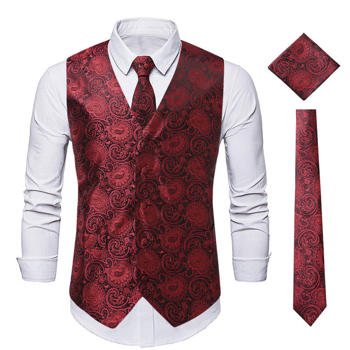 Men's Elegant Vest with Floral Pattern Lisslune