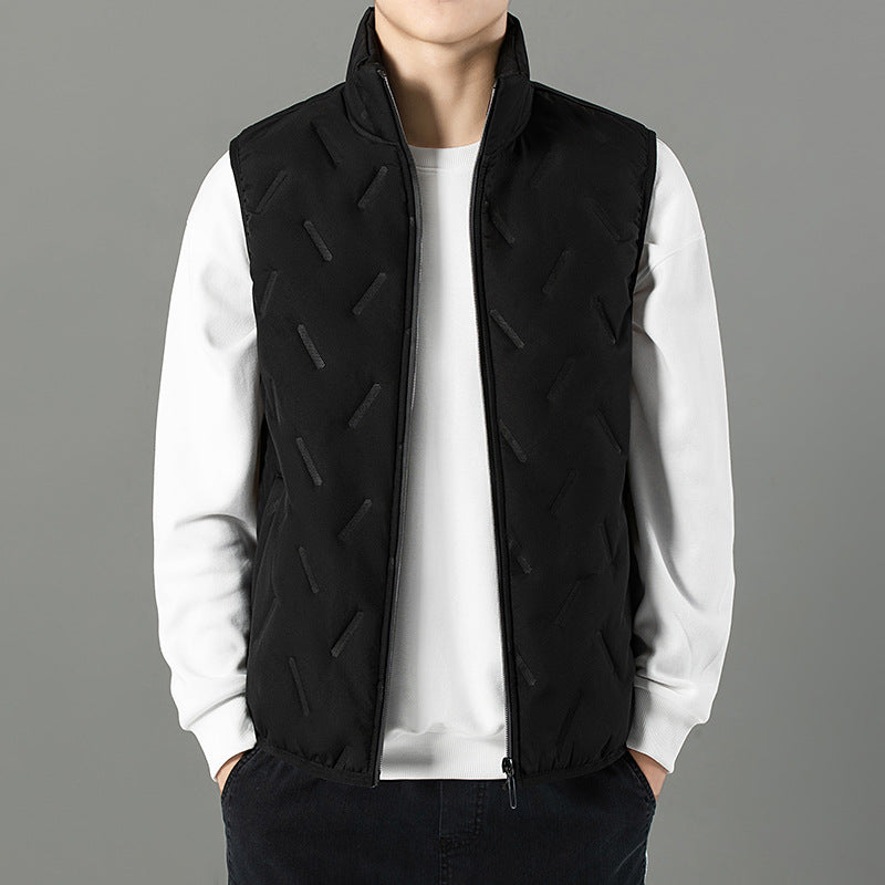 Men's quilted vest with high collar and elastic inserts Lisslune