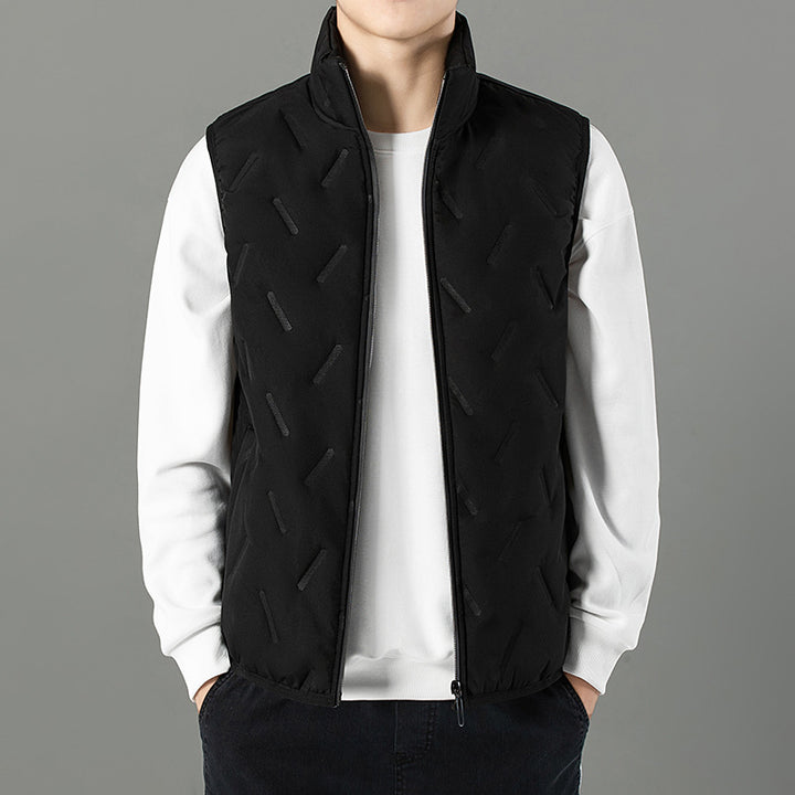 Men's quilted vest with high collar and elastic inserts Lisslune