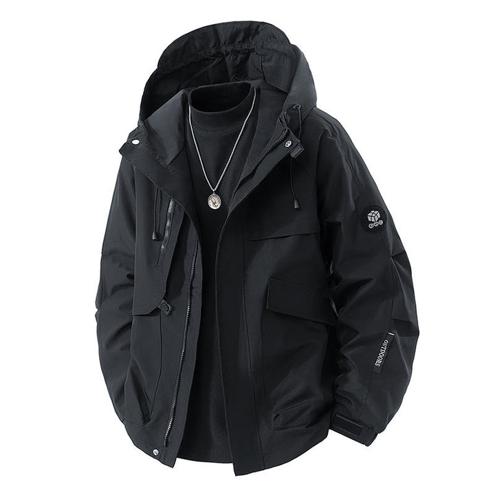 Men's Waterproof Functional Jacket with Adjustable Hood and Practical Pockets Lisslune