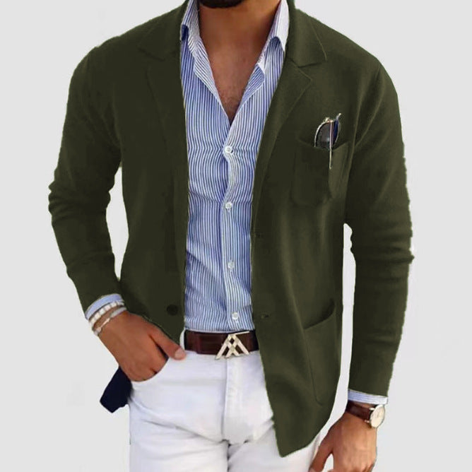 Men's elegant fine knit blazer with practical pockets Lisslune