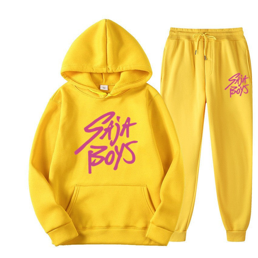 Women's hoodie and jogger set with modern graphic print Lisslune