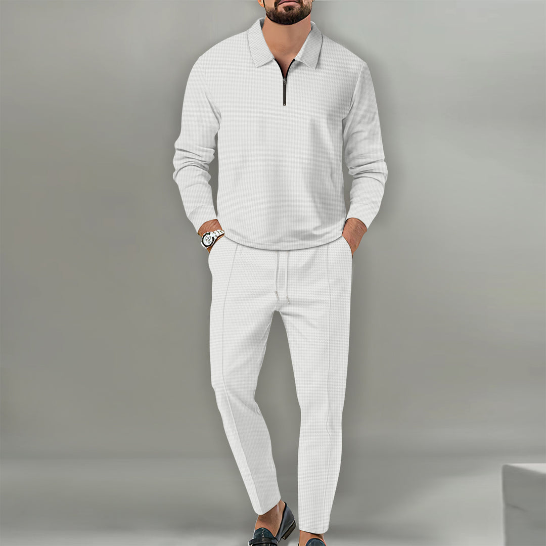 Men's sporty leisure set made of breathable material and modern zipper Lisslune