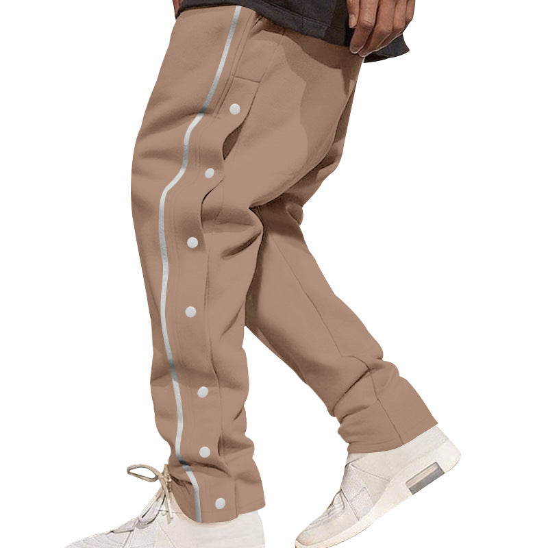 Men's Sporty Button-Up Jogging Pants Lisslune