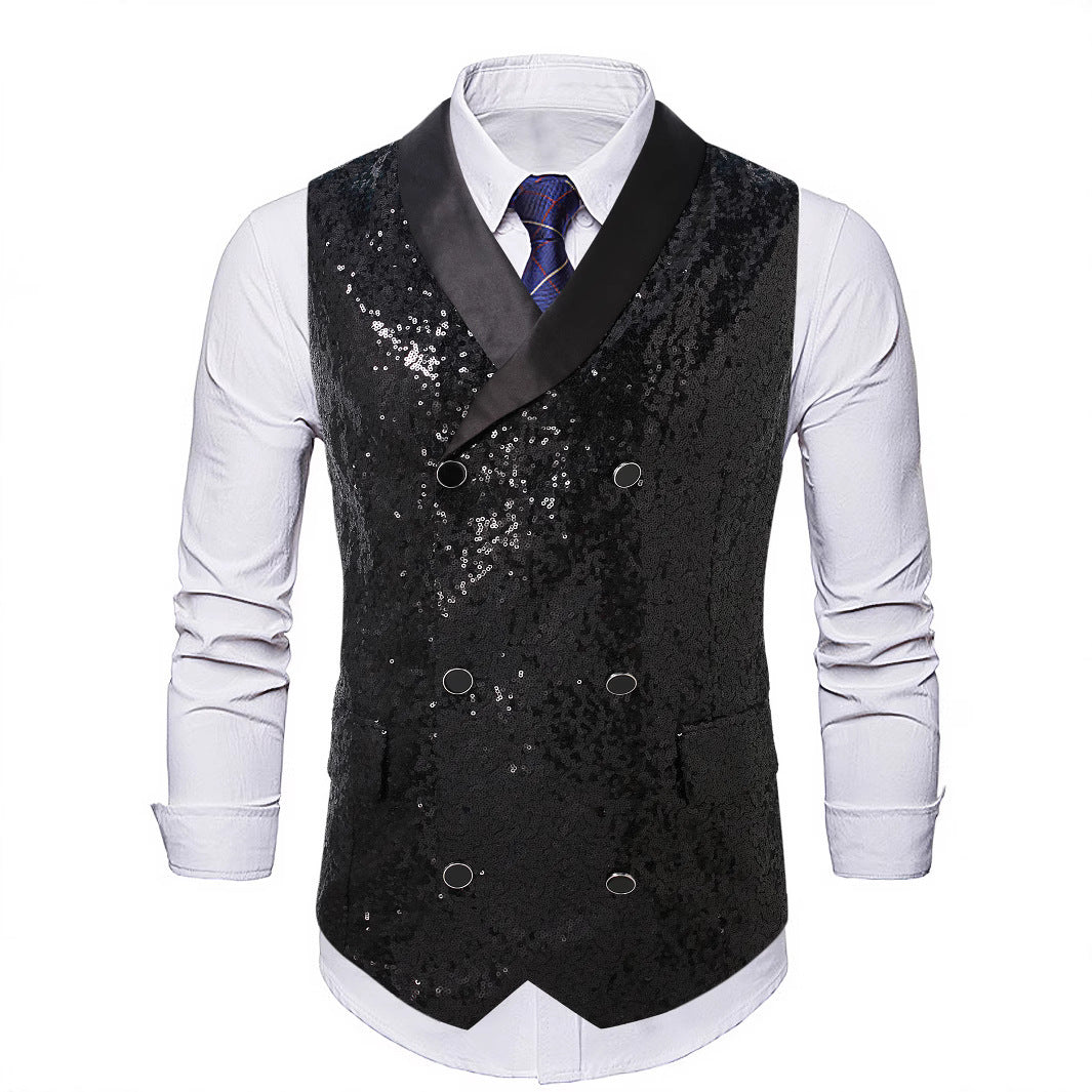 Men's elegant sequined waistcoat suit Lisslune