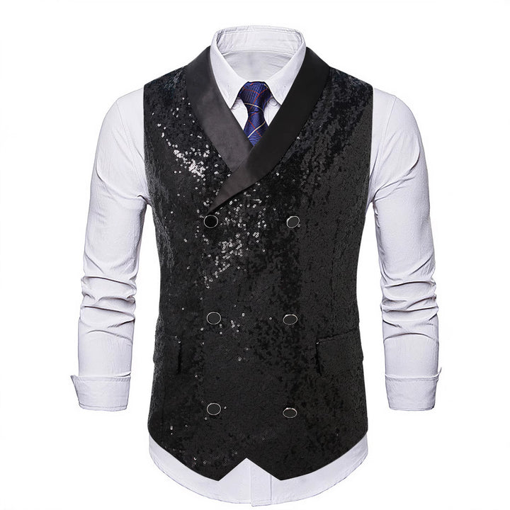 Men's elegant sequined waistcoat suit Lisslune
