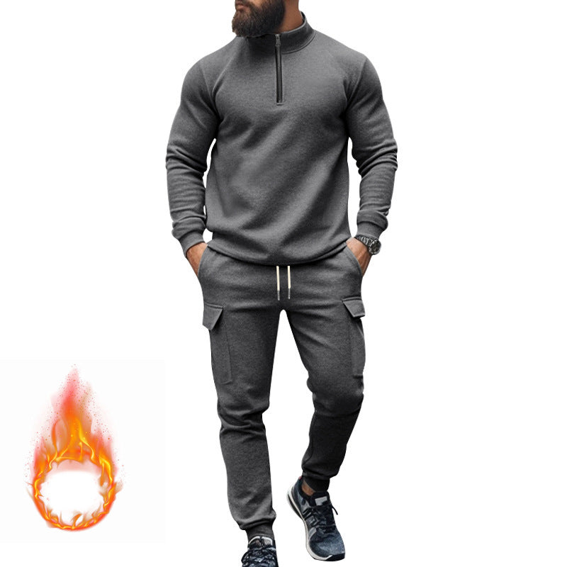 Men's sporty tracksuit with higher collar and practical pockets Lisslune