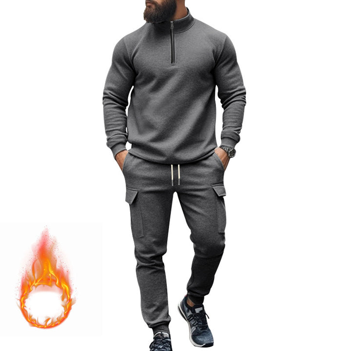 Men's sporty tracksuit with higher collar and practical pockets Lisslune