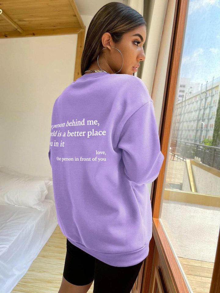 Women's sweatshirt with inspiring lettering Lisslune