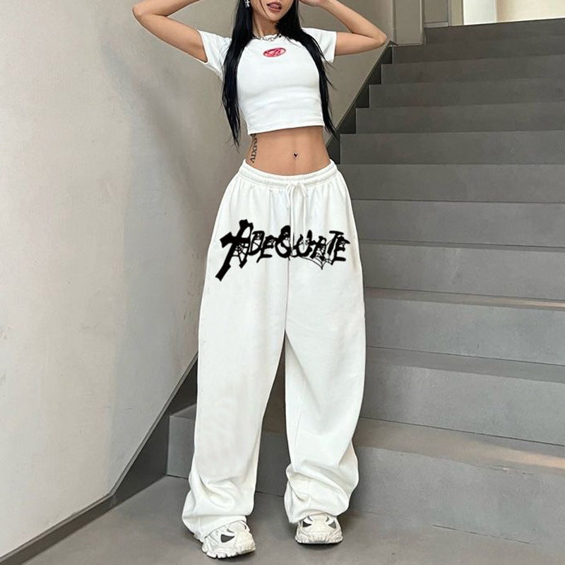 Women’s Casual Leisure Pants with Wide Cut and Stylish Print Lisslune