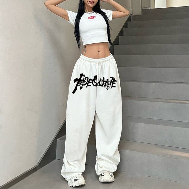 Women’s Casual Leisure Pants with Wide Cut and Stylish Print Lisslune