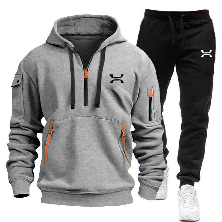 Men's sporty hoodie and tracksuit set with functional pockets and sporty cut Lisslune