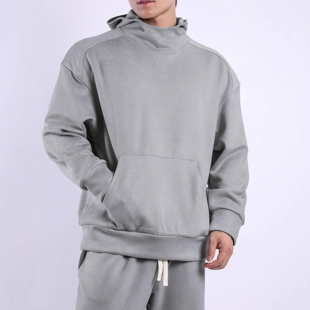 Men's casual hoodie with high collar and practical kangaroo pocket Lisslune