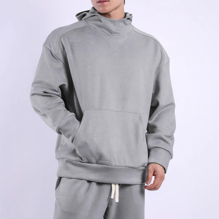Men's casual hoodie with high collar and practical kangaroo pocket Lisslune