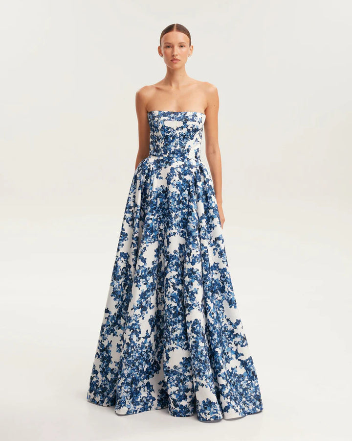 Women Elegant Floral Pattern Maxi Dress with Off-Shoulder Design Lisslune