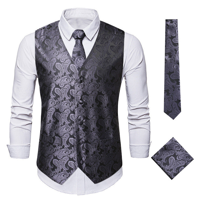 Men's elegant vest with paisley pattern Lisslune