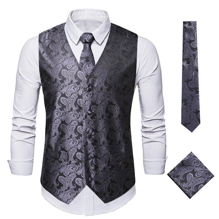 Men's elegant vest with paisley pattern Lisslune
