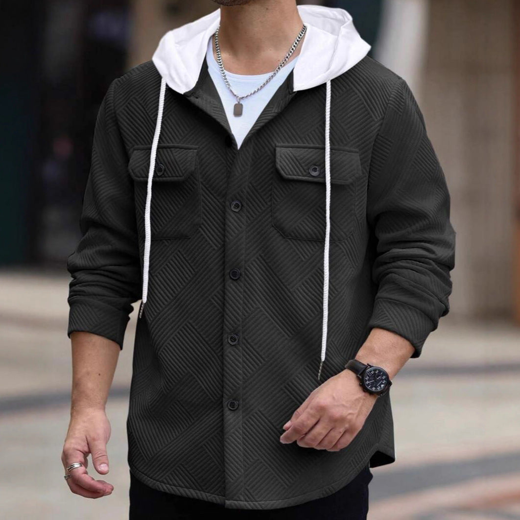 Men's casual shirt jacket with hood function and practical pockets Lisslune