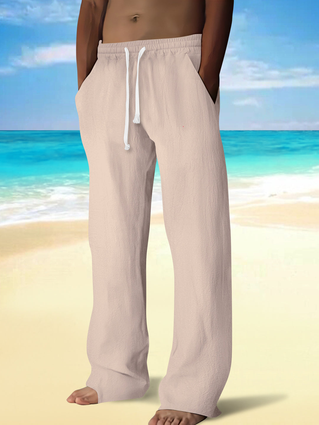 Men's casual beach shorts with elastic waistband and practical pockets Lisslune