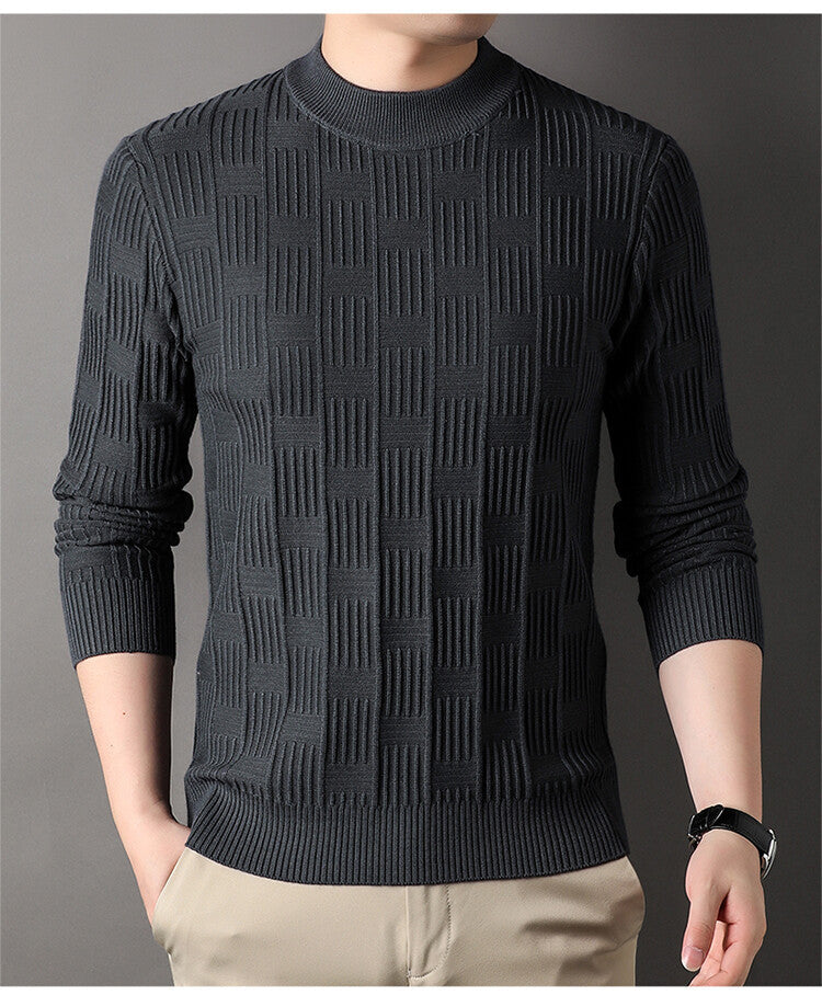 Men's fine-knit sweater with modern structure design Lisslune
