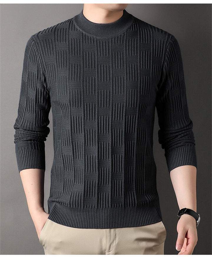 Men's fine-knit sweater with modern structure design Lisslune