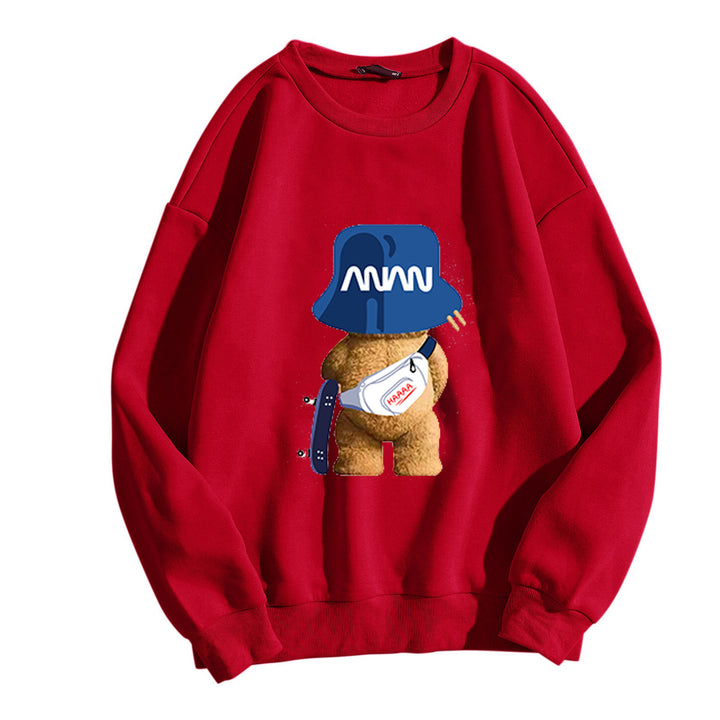 Women casual sweatshirt with playful bear motifs Lisslune