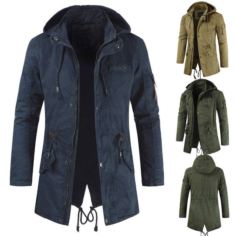Men's casual and functional parka jacket with hood and practical pockets Lisslune