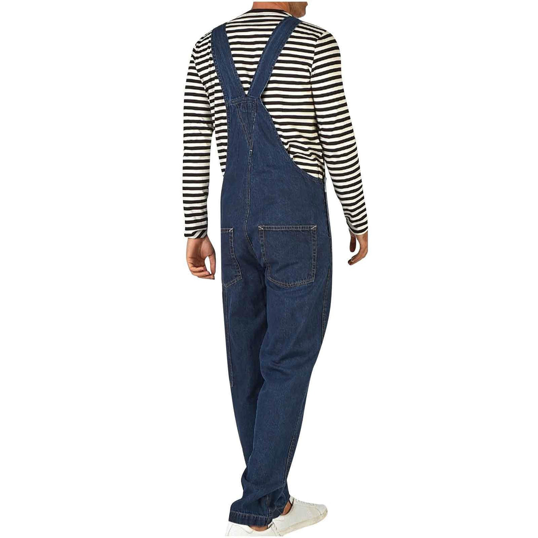 Herren Denim-Latzhose mit verstellbaren Trägern und praktischen Taschen Lisslune