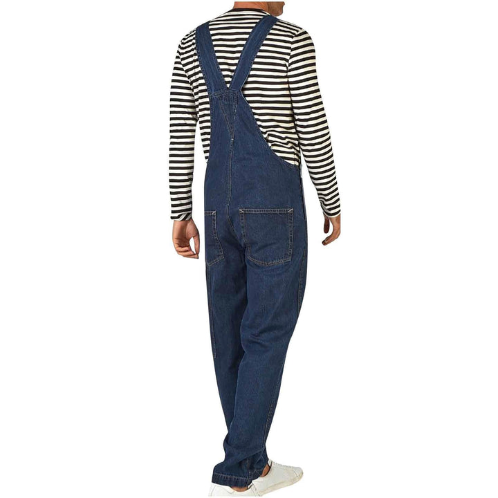 Herren Denim-Latzhose mit verstellbaren Trägern und praktischen Taschen Lisslune
