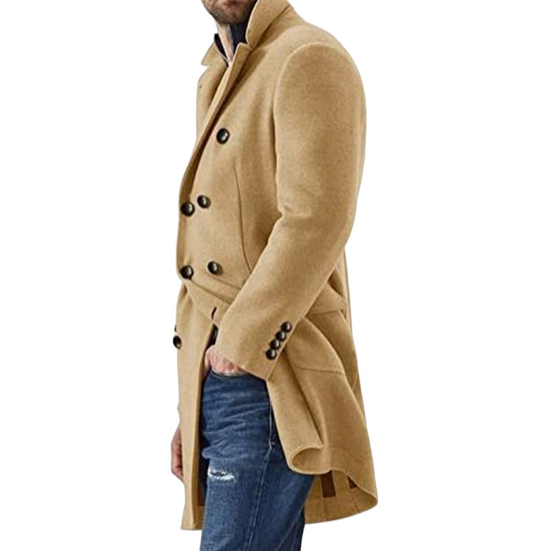 Men's double layer coat with classic cut and fashionable details Lisslune