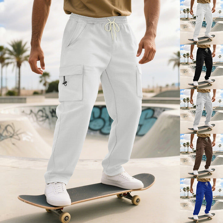 Men's cargo pants with elastic waistband and practical side pockets Lisslune