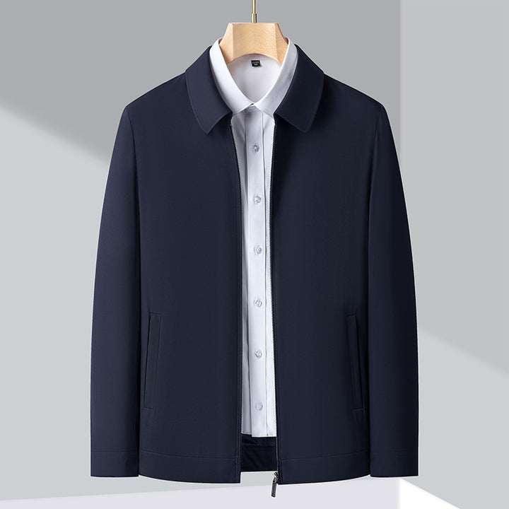 Men's Elegant Transitional Jacket with Modern Stand-Up Collar Lisslune