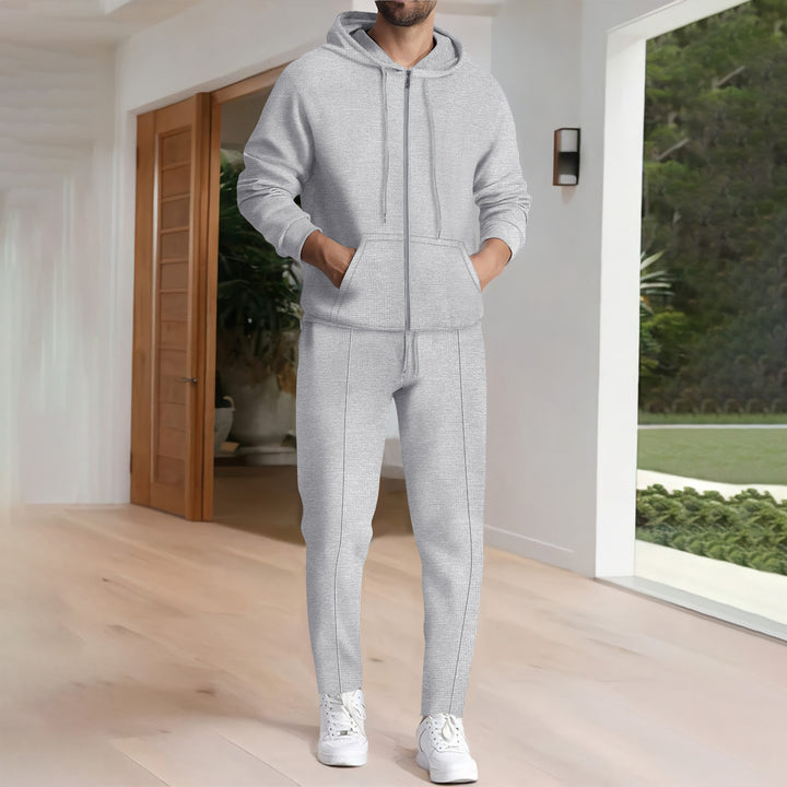 Men's sporty leisure set with hood and zipper Lisslune