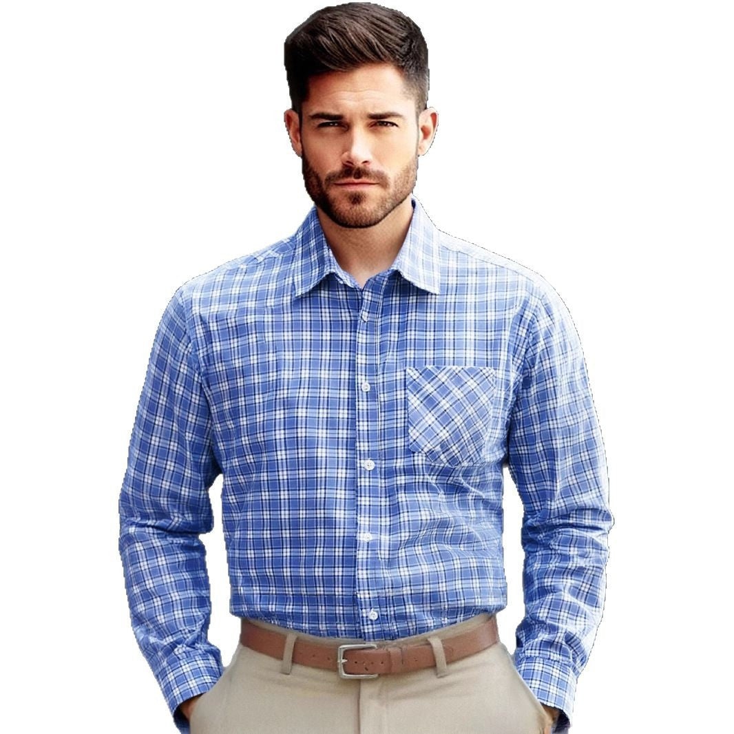 Men's elegant long-sleeve shirt with fashionable check design Lisslune