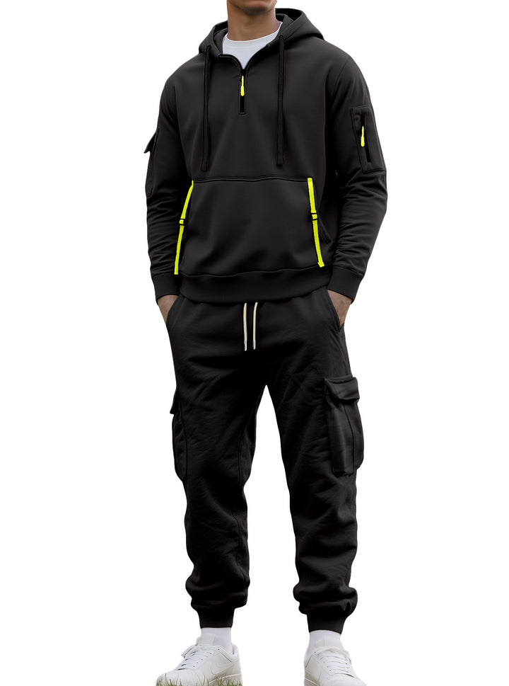 Men's Functional Sports Set with Hood and Practical Pockets Lisslune